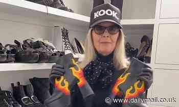 Diane Keaton cleans out her large closet to make Goodwill donation... but keeps the clown shoes