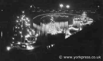 How boat was festooned with lights to celebrate VE Day