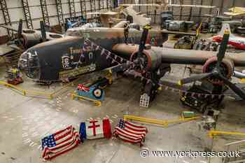 Lonely vigil for reproduction of famous VE Day Halifax bomber