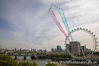 Video and images: Red arrows soar over London for VE Day