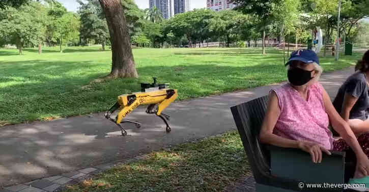 Spot the robot is reminding parkgoers in Singapore to keep their distance from one another