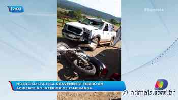 Motociclista fica gravemente ferido em acidente no interior de Itapiranga - ND