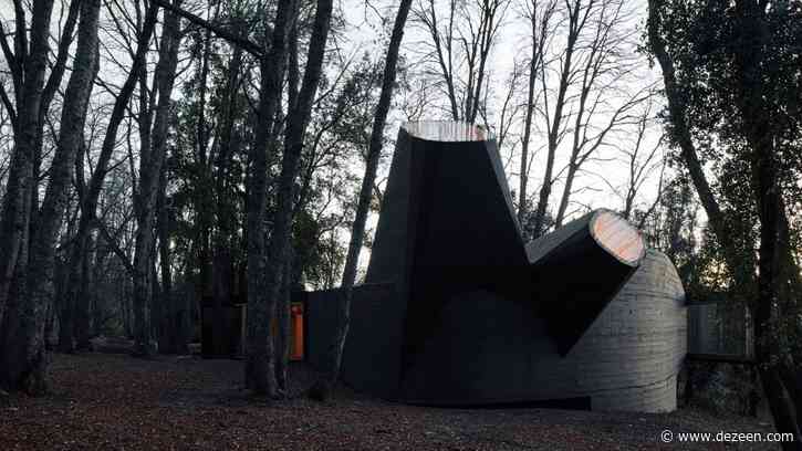 Black concrete skylights protrude from House for the Poem of the Right Angle by Smiljan Radić