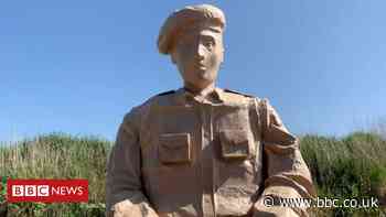 VE Day: Digital unveiling for community's soldier sculpture