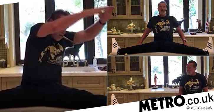 Arnold Schwarzenegger delivers this week’s WTF moment as he does splits during workout