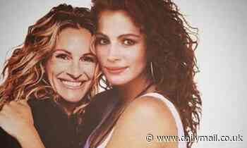 Julia Roberts, 52, is seen next to a picture of herself at age 23