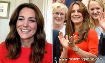 Kate Middleton is patriotic in red dress she makes touching Zoom call to war veterans