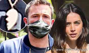 Giddy in love! Ben Affleck and girlfriend Ana de Armas wear matching heart pendant necklaces 