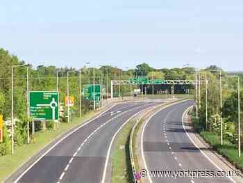 No jams: The A64 at the Hopgrove roundabout, completely deserted