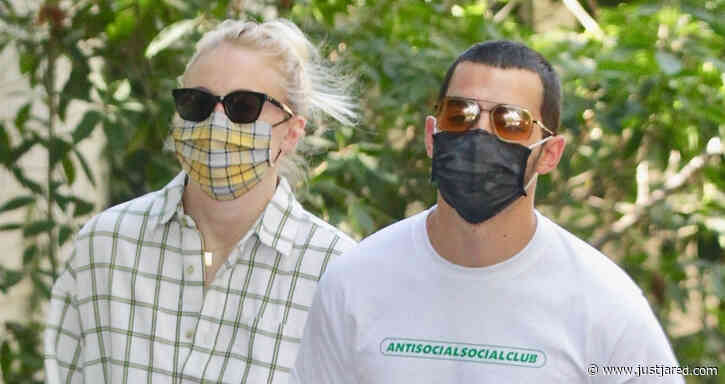 Sophie Turner Wears Oversized Shirt on Walk with Joe Jonas
