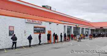 There's long lines outside Home Depot as hardware stores reopen in Toronto - blogTO