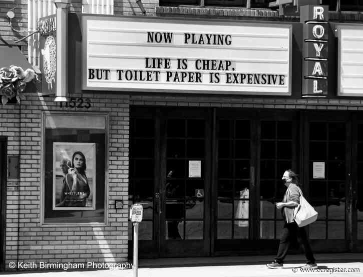 Photos: During coronavirus-spurred intermission, theater marquees share funny, hopeful messages