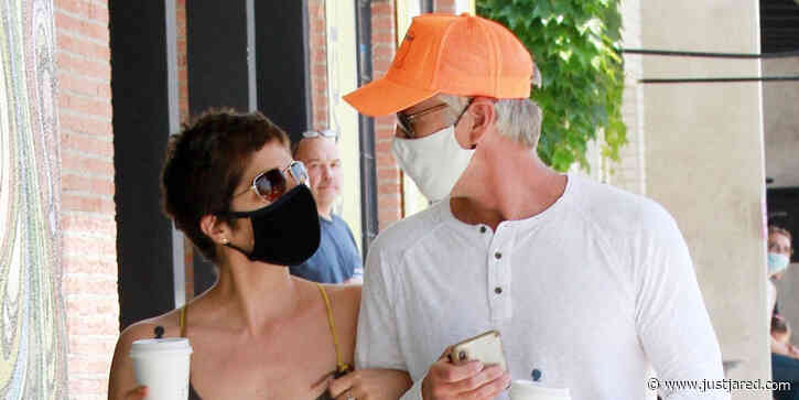 Selma Blair & Ron Carlson Share A Kiss Through Their Masks