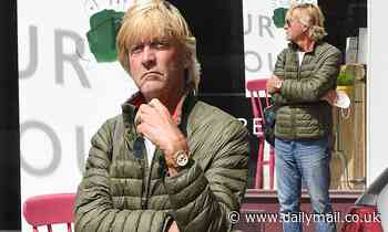Richard Madeley shows off his mop of blond hair as he heads to the local butchers