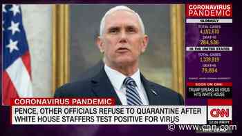 Pence arrives at White House without mask