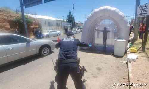 Mexican border town uses ‘sanitizing tunnels’ to disinfect US visitors from Covid-19