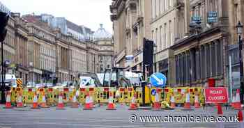 Road closures on Grey Street in Newcastle city centre for urgent gas works