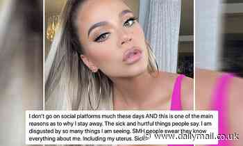 Khloe Kardashian fires off angry messages after followers speculate she is pregnant