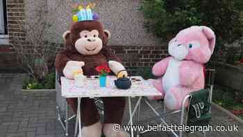Giant monkey amuses residents in Kent town