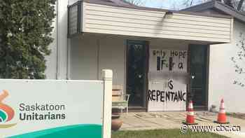 Saskatoon man charged with painting homophobic slurs on 3 more churches overnight