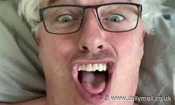 John Barrowman chips his tooth during an accident in the BEDROOM... but by smacking it on a straw