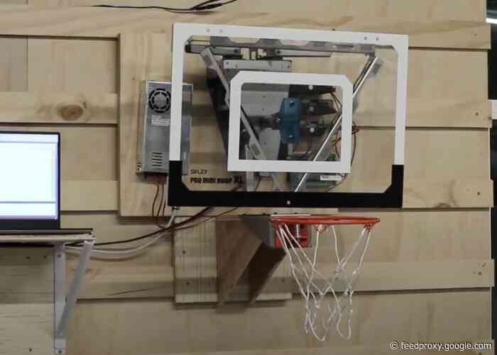 Robotic basketball backboard makes sure you sink every shot