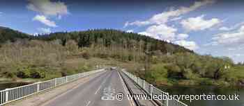 Car flipped onto roof on Holme Lacy Bridge