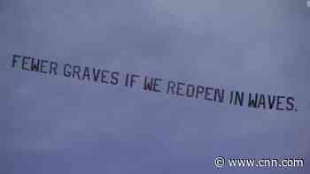 An immunocompromised man had a plane deliver this message to protesters