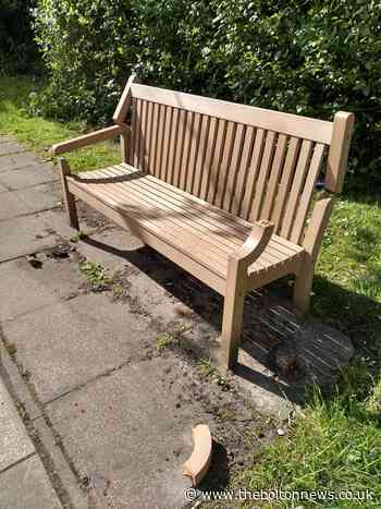 Vandals damage a £400 bench in Kearsley which was donated by a local business
