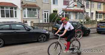 Have you spotted cyclist with a marble run attached to bike?