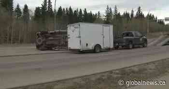 Suspect flees stolen vehicle after south Edmonton rollover: police