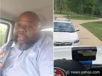 A black delivery driver filmed himself being trapped in an Oklahoma City neighborhood as an HOA president demanded to know why he was there