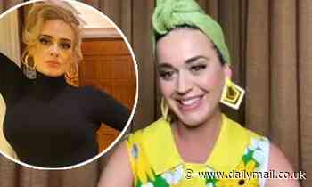 Pregnant Katy Perry reveals neighbour Adele visits while she's still in her robe