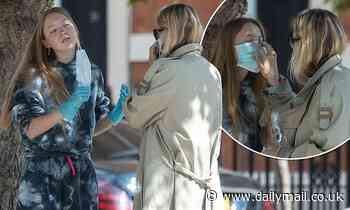 Kate Moss and daughter Lila Grace wear face masks in London