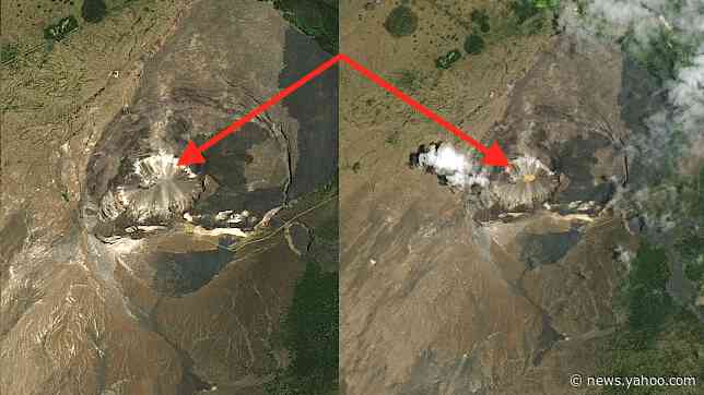 Photos taken 1 year apart show potentially troubling sign in volcano