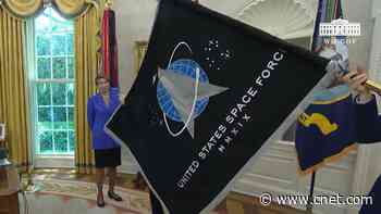 US Space Force unfurls official flag in President Trump's office     - CNET