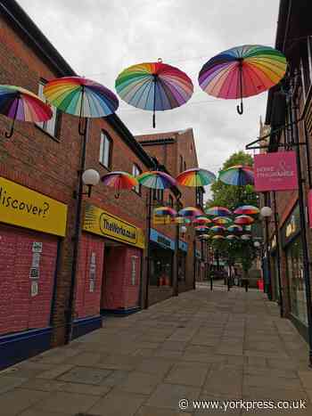 Rainbow brolly-walk returns to city centre despite lockdown