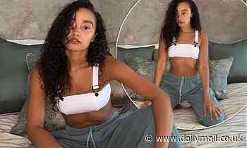 Leigh-Anne Pinnock flashes her toned abs in a white crop top and joggers