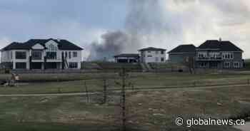 Saskatoon Fire Department fighting fire south of city