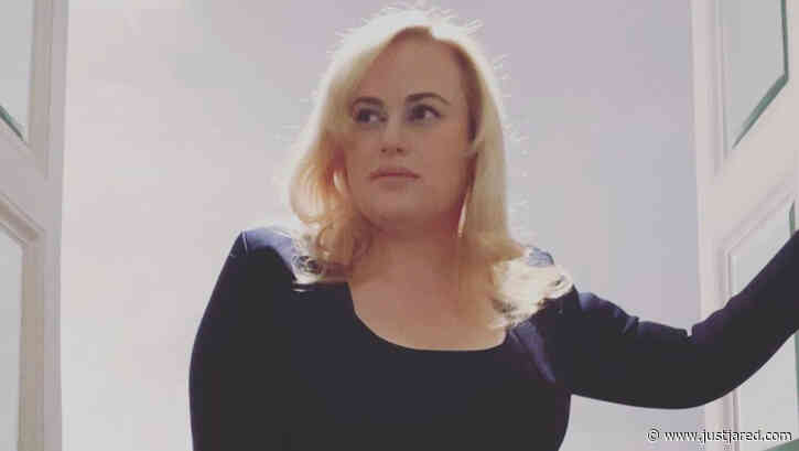 Rebel Wilson Shows Off Fit Figure in a Black Dress