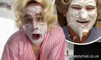 Olly Murs wears a white face-mask and blonde wig as he channels Mrs. Doubtfire in  TikTok video
