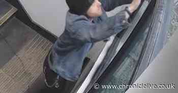 Graffiti tags sprayed on walls of Newcastle multi-storey car park