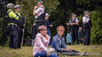 Coronavirus: Handful of demonstrators gather in Belfast park to protest against lockdown restrictions - Belfast Telegraph