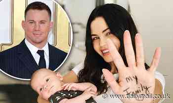 Jenna Dewan shows off cradles baby Callum to promote her new Dial handwashing campaig
