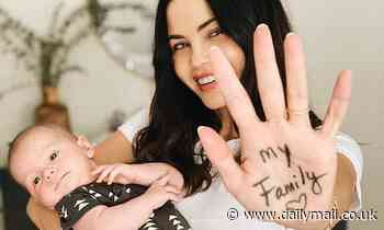 Jenna Dewan cradles Callum and reminds fans to wash hands