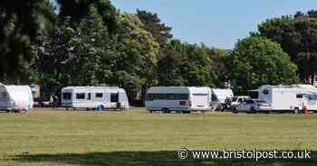 Travellers pitch up on park with 10-vehicle camp