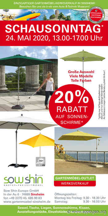 ▷ 20 % Rabatt auf Sonnenschirme vom 19.05.-02.06.2020!!! - Eppingen.org