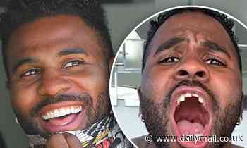 Jason Derulo shows off a perfect row of teeth... after pretending to chip his pearly whites
