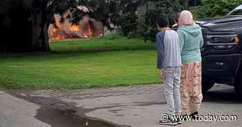Canadian Air Force jet celebrating coronavirus workers crashes into home