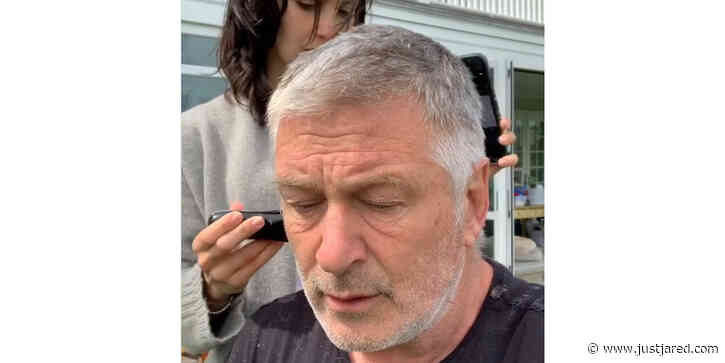 Hilaria Baldwin Cuts Husband Alec Baldwin's Hair in Quarantine - Watch! (Video)